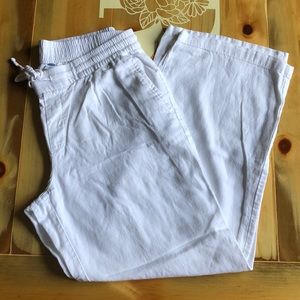 Old Navy White Linen Wide Leg Pants